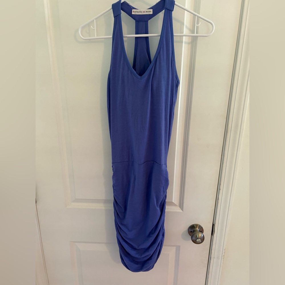 Athleta Fitted Blue Sleeveless Dress